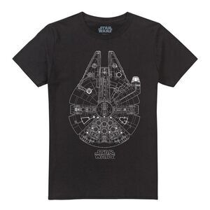 Star Wars Unisex Adult Millenium Lines T-Shirt / Black